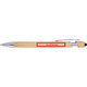 Licht houten balpen met clip en touchpen functie.