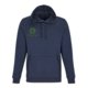 Marineblauwe hoodie van katoenmix met capuchon en kangoeroezak.