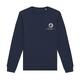 Marineblauw sweatshirt van biologisch katoen-polyester mix met unisex pasvorm.