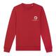 Rood unisex sweatshirt van katoenmix met ronde hals.