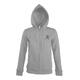 Grijs gem�leerd sweatshirtjack van katoenmix met capuchon en volledige ritssluiting, damesmodel.