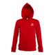 Rood dames sweatshirt jack van katoenmix met capuchon en volledige ritssluiting.