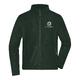 Donkergroen polyester fleece jack met volledige ritssluiting.