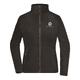 Donkergrijs polyester fleecejack voor dames met volledige ritssluiting.
