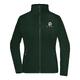 Donkergroen polyester fleece jack voor dames met volledige ritssluiting.