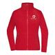Rode fleece jas van polyester voor dames met volledige ritssluiting.