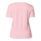 Roze katoenen T-shirt voor dames met korte mouwen.