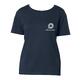 Marineblauw biologisch katoenen T-shirt voor dames.