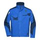 Blauw polyester-katoenen werkjas, unisex, met rits en meerdere zakken.