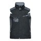 Zwart-grijs polyester-katoenen werkvest met meerdere zakken.
