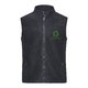 Donkergrijs/zwart polyester fleece vest met volledige ritssluiting en zakken.