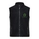 Zwart-grijs polyester fleece vest met volledige ritssluiting.
