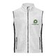 Wit polyester fleece vest voor heren met volledige ritssluiting en zakken.