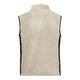 Beige/zwart polyester fleece vest met opstaande kraag.