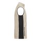 Beige/zwart polyester fleece vest met zak met ritssluiting.