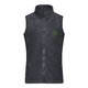 Donkergrijs polyester fleece vest met volledige ritssluiting en zijzakken.