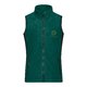 Donkergroen polyester fleece vest met volledige ritssluiting en zakken.