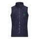 Marineblauw polyester fleece vest met volledige ritssluiting en zakken aan de zijkant.