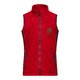 Rood polyester fleece vest voor dames met een volledige ritssluiting.