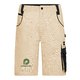 Beige/zwart werkshorts van polyester en katoen met meerdere zakken.