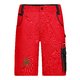 Rode werkshort van polyester-katoenmix met meerdere zakken.