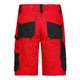 Rode en zwarte werkshort van polyester-katoenmix met meerdere zakken.