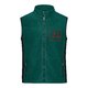 Groen fleece vest met volledige ritssluiting en zakken aan de zijkant.