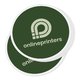 Groene papieren stickers in vrije vorm, zelfklevend.