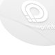 Witte papieren sticker in aangepaste vorm.