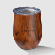 Stalen beker met hout look Brighton