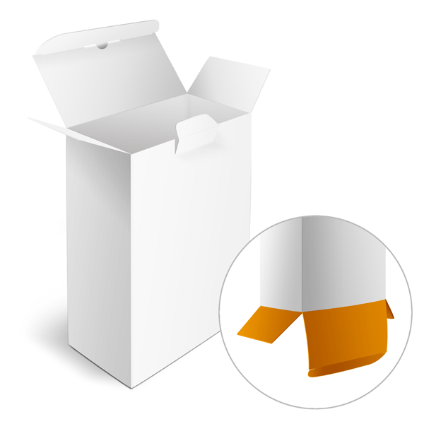 Vouwdozen met veiligheidsflap, onbedrukt