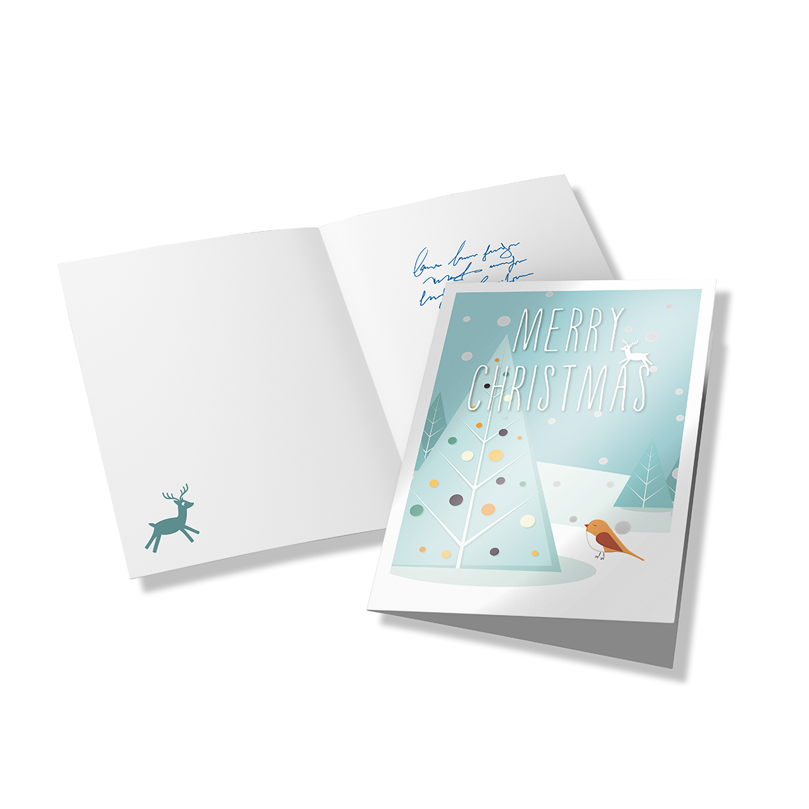 Kerstvouwkaarten met effectverven