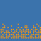 Pixels oranje op blauw Pixels oranje op blauw