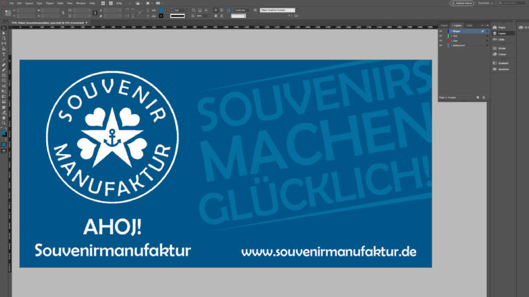 Banner ontwerpen voor AHOJ! Souvenirmanufaktur