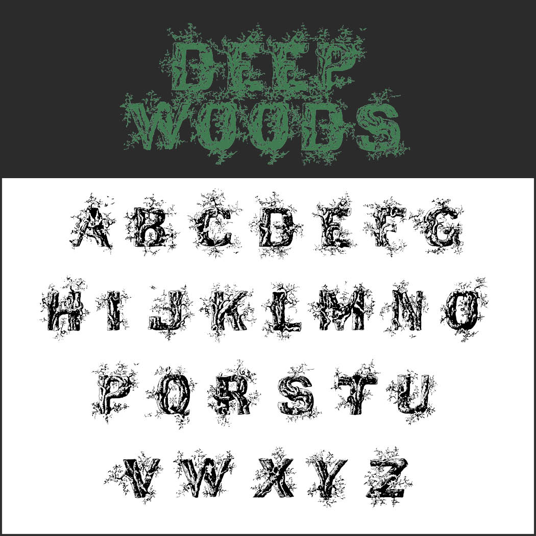 halloween font: Deep Woods Initials