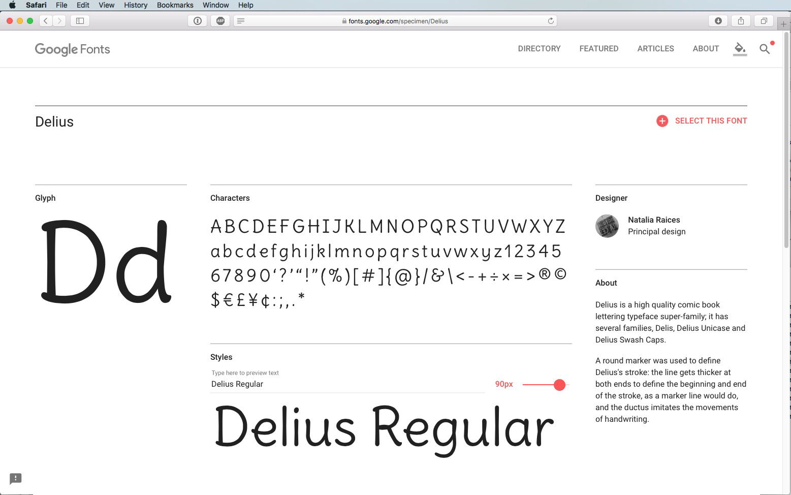 Script Font Delius Regular