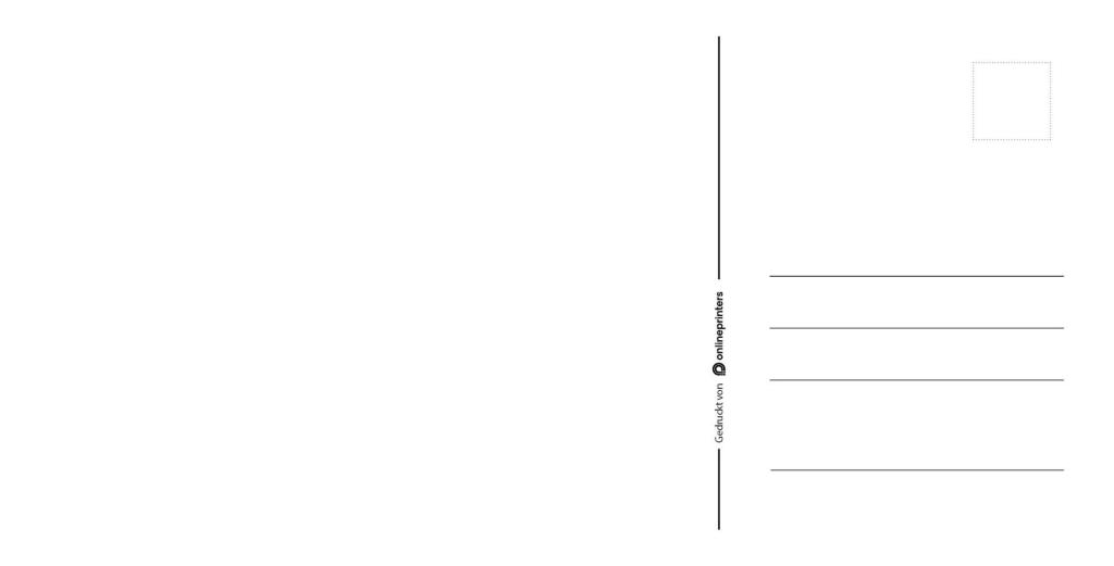 Blanco ansichtkaartsjabloon met ruimte voor een postzegel in de rechterbovenhoek en horizontale lijnen voor een adres aan de rechterkant. De linkerzijde is leeg, perfect om uw boodschap of afbeelding toe te voegen. Sjablonen voor ansichtkaarten van Goethekart.com zijn verticaal aan de rechterkant afgedrukt.